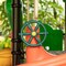 Green and Yellow Outdoor Playground Captain Pirate Ship Wheel, Plastic Playground Swing Set Accessories Steering Wheel